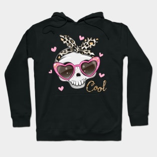 Cute skull with pink glasses Hoodie